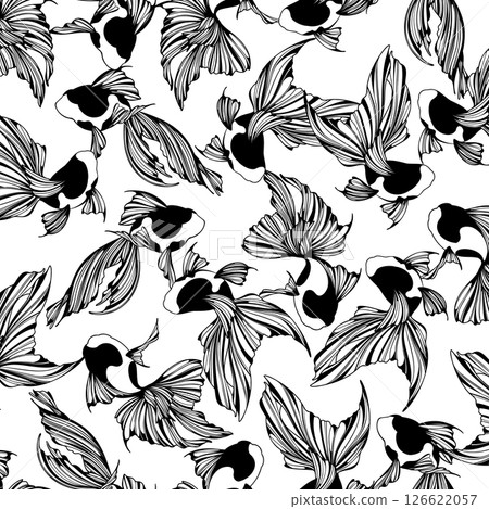 Japanese goldfish, perfect for textiles and backgrounds. Japanese goldfish, perfect for textiles and backgrounds. 126622057