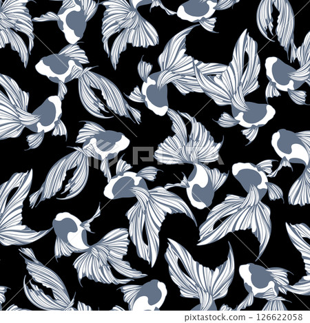 Japanese goldfish, perfect for textiles and backgrounds. 126622058