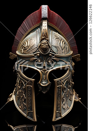 Roman war helmet isolated on white background. Generative Ai 126622146