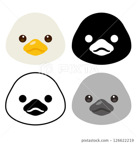 Duck face icon set Duck face icon set 126622219
