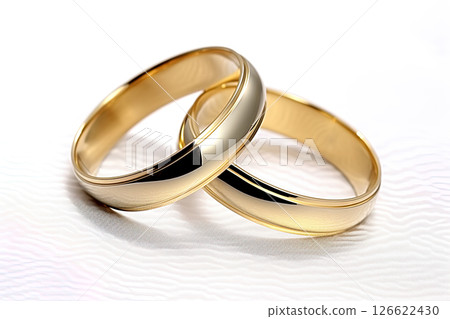 Wedding rings isolated on white background. Ai Generative 126622430