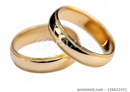 Wedding rings isolated on white background. Ai Generative 126622431