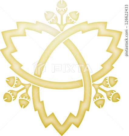 Family crest: Oak with fruit and demon knot [gold] 126622433