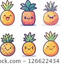 Cartoon pineapple illustration 126622434