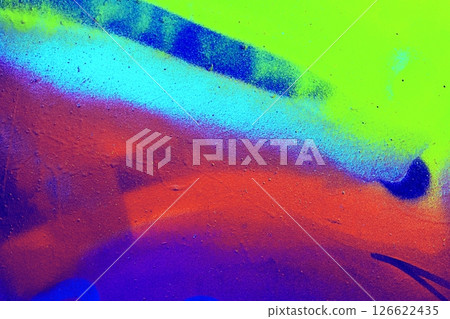 Vibrant Neon Spray Paint Texture in Blue, Orange, Green for 90s, Y2K Aesthetic 126622435