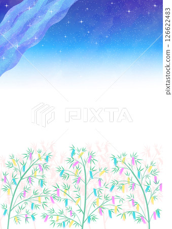 Tanabata night sky and paper strips illustration 126622483