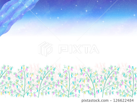 七夕夜空與紙條插畫 126622484