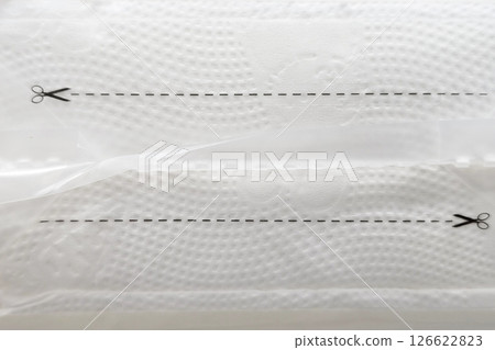 Scissors Cutting Icon on Packaging. 126622823