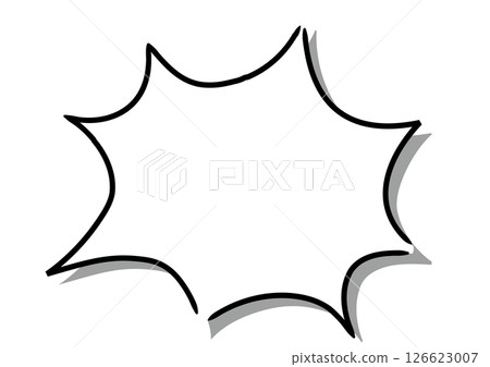 Handwritten style speech bubble with white shadow Handwritten style speech bubble with white shadow 126623007