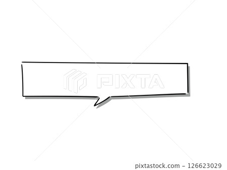 Handwritten style speech bubble with white shadow 126623029