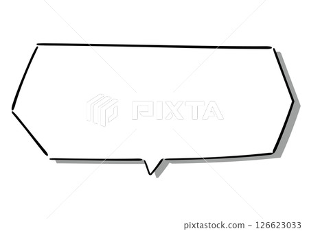 Handwritten style speech bubble with white dot shadow 126623033