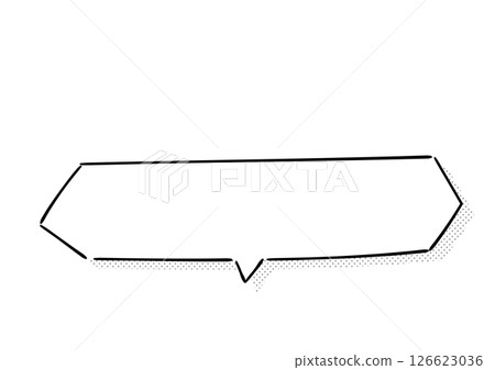 Handwritten style speech bubble with white dot shadow 126623036