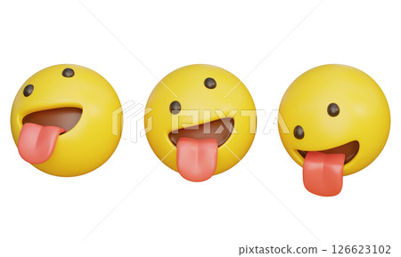 crazy mad Stick tongue out expression Emoji 3D Icon 126623102
