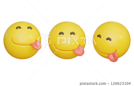 mouth watering face expression Emoji 3D Icon mouth watering face expression Emoji 3D Icon 126623104