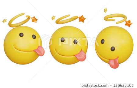 Stick tongue out dizzy face expression Emoji 3D Icon 126623105