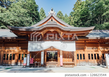 <安曇野> 穗高神社、本殿、拜殿 <安曇野> 穗高神社、本殿、拜殿 126623544