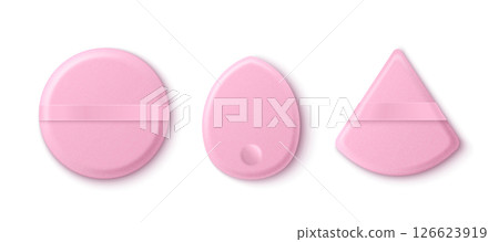 Set of pink makeup sponge blenders 126623919