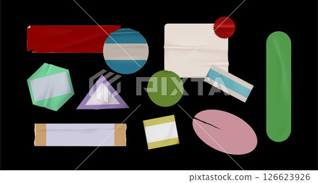 Set of vintage price stickers and tags 126623926