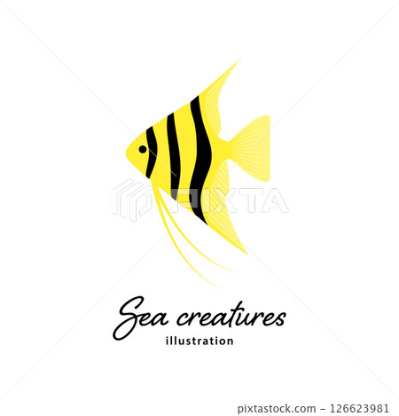 Simple illustration of an angelfish Simple illustration of an angelfish 126623981