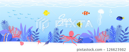 Sea creature illustration set_1 126623982