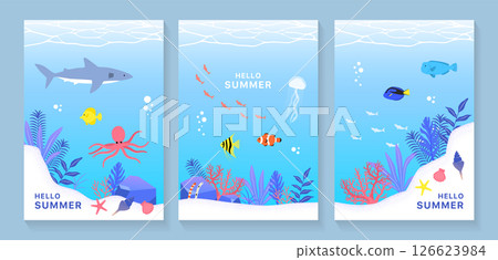 Sea creature illustration set_3 Sea creature illustration set_3 126623984
