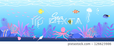 Sea creature illustration set_5 Sea creature illustration set_5 126623986