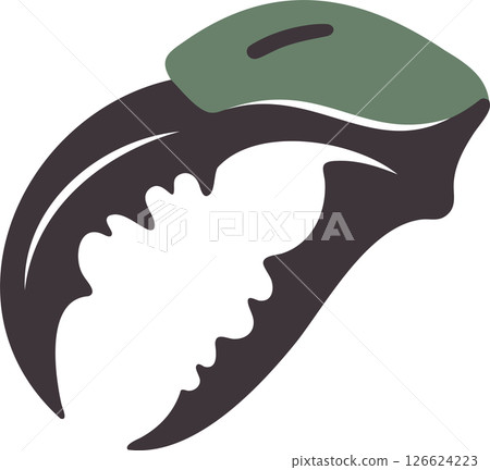 Single Crab Claw - Crustacean Pincer Illustration Single Crab Claw - Crustacean Pincer Illustration 126624223