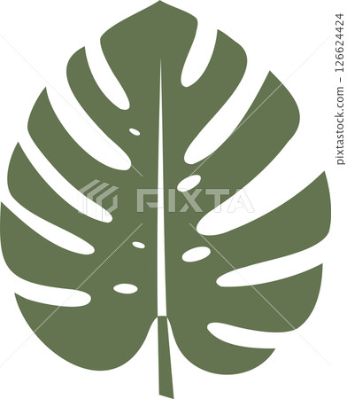 Solid Monstera Leaf - Tropical Foliag 126624424