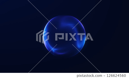 Minimalist blue glowing sphere with elegant energy texture and futuristic gradient. Ideal for branding, digital design, hi-tech or abstract presentations. Minimalist blue glowing sphere with elegant energy texture and futuristic gradient. Ideal for branding, digital design, hi-tech or abstract presentations. 126624560