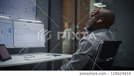 Stock Exchange Broker Shouting During Call, Soaking Financial Loss, Monitoring Real-Time Stocks Stock Exchange Broker Shouting During Call, Soaking Financial Loss, Monitoring Real-Time Stocks 126624834