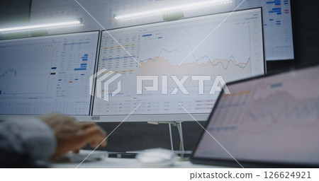 Digital Tablet and Computer with Multi-Monitor Desktop System Displaying Online Trading Software Digital Tablet and Computer with Multi-Monitor Desktop System Displaying Online Trading Software 126624921