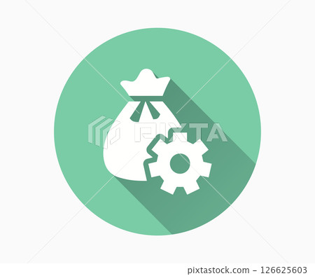 Finance management flat icon with long shadow for graphic and web design. Finance management flat icon with long shadow for graphic and web design. 126625603