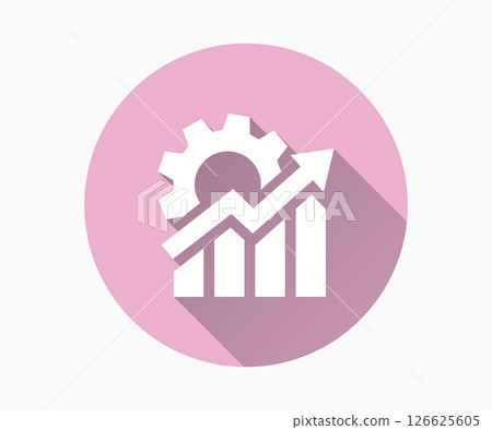 Growth optimization flat icon with long shadow for graphic and web design. Growth optimization flat icon with long shadow for graphic and web design. 126625605