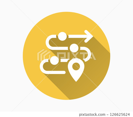 Project timeline flat icon with long shadow for graphic and web design. Project timeline flat icon with long shadow for graphic and web design. 126625624