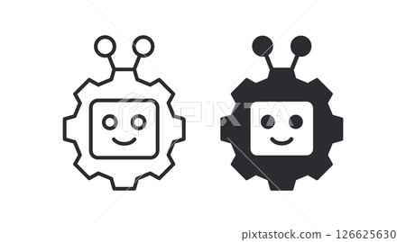 Robot assistant icons. Vector illustration. Symbol of ai automation. 126625630