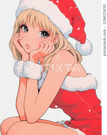 Santa Claus costume girl illustration 126625650