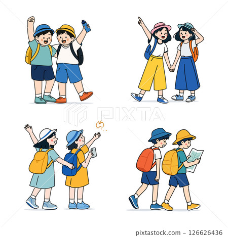 Summer vacation children friends 126626436