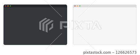 Web browser mockup window in dark and light mode modern flat simple line. web interface blank. Frame screen webpage ui template, interface bar. 126626573