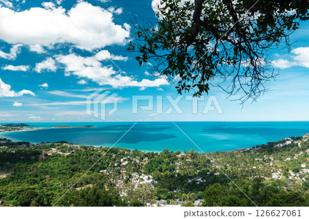 Panoramic View of Koh Samui: Vast Sea from the Hilltop Panoramic View of Koh Samui: Vast Sea from the Hilltop 126627061