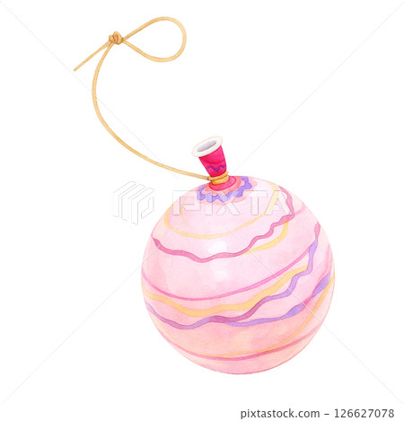 Yoyo fishing illustration watercolor 126627078