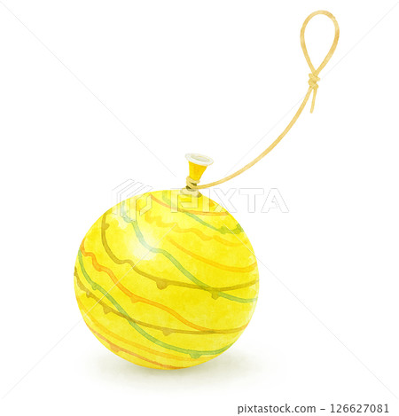 Yoyo fishing illustration watercolor 126627081
