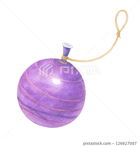 Yoyo fishing illustration watercolor Yoyo fishing illustration watercolor 126627087