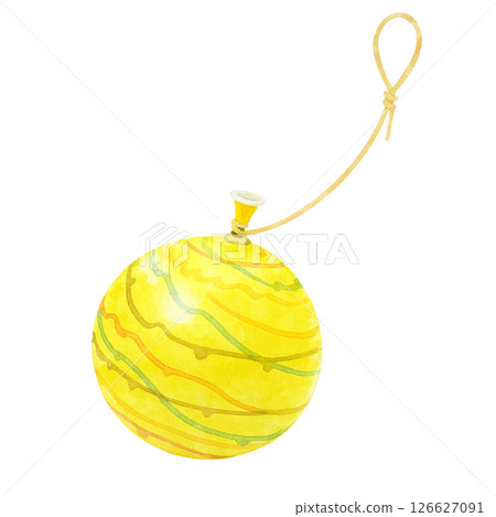 Yoyo fishing illustration watercolor 126627091