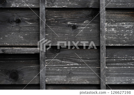 Old black wooden wall Old black wooden wall 126627198
