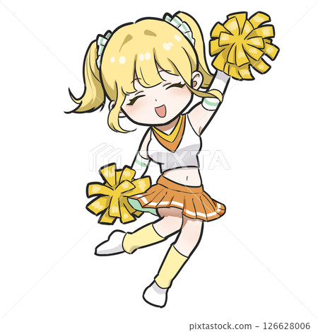 啦啦隊長開心微笑歡呼的 SD 插圖 126628006