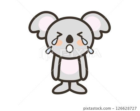 一隻可愛的無尾熊大聲哭泣的插圖 一隻可愛的無尾熊大聲哭泣的插圖 126628727