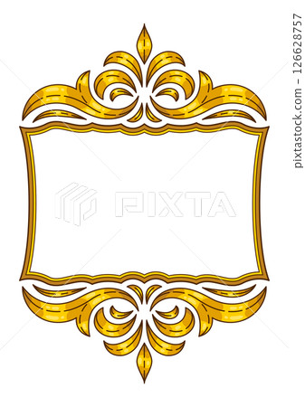 Floral frame in baroque style. Decorative curling plant. 126628757