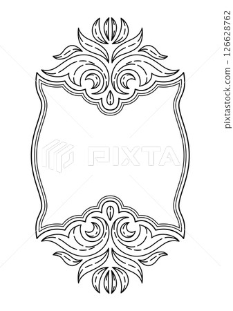 Floral frame in baroque style. Decorative curling plant. 126628762