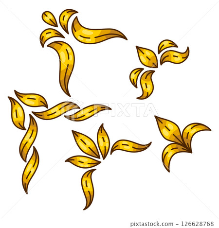 Set of corners in baroque style. Decorative curling plant. 126628768