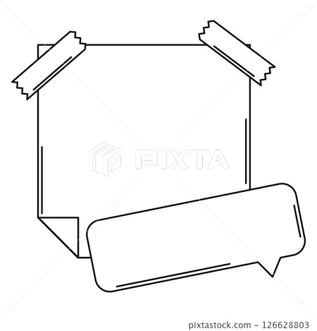 Paper note with sticky tape. Frame or background for reminder. Paper note with sticky tape. Frame or background for reminder. 126628803